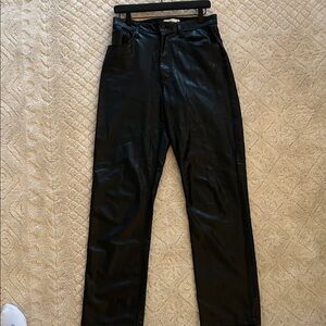 Abercrombie & Fitch Black High-Rise Leather Pants